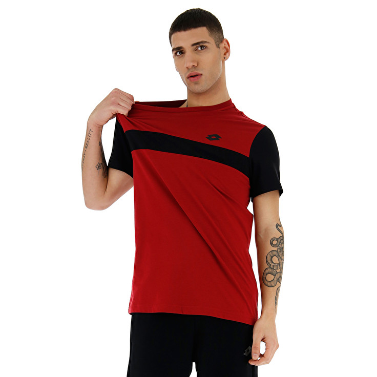 Lotto Dinamico Iii Stp Co Camisetas Hombre - Rojas/Negras - Colombia WKZPUFC-84